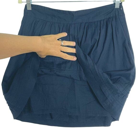 LOFT Navy Blue Pintuck Hem Skirt, size 4, Lined, 100% cotton - Picture 5 of 9